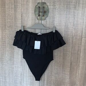 Zara Strapless‎ Ruffled Bodysuit